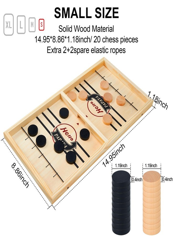HELLO PAPAYA Fast Sling Puck Game - Test Your Speed and Accuracy with This Fast-Paced Wooden Air Hockey Desktop Battle Board Game - Guaranteed Fun Gifts for Family Night or Friends Party - Image 2
